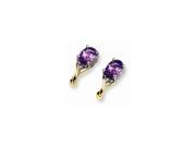 UPC 685146726627 product image for Sterling Silver 0.5IN Long & 14K Yellow Gold-Plated Amethyst & Diamond Earrings | upcitemdb.com