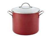 Farberware New Traditions Speckled Aluminum Nonstick 12 Quart Covered Stockpot Red
