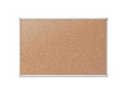 Cork Bulletin Board 48 x 36 Silver Aluminum Frame