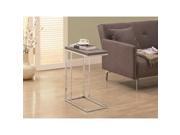 Monarch Specialties Dark Taupe Reclaimed Look Chrome Metal Table i3253