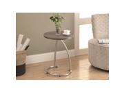 Monarch Specialties Dark Taupe Reclaimed Look Chrome Metal Table i3259