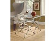 Monarch Specialties Satin Silver 2 Piece Nesting Table Set i3321