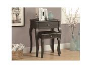 Monarch Specialties Antique Black Veneer 2 Piece Nesting Table Set i3875