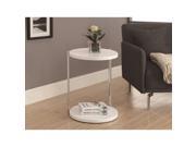 Monarch Specialties White Chrome Metal Accent Table i3056