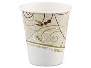 SOLO Cup Company 376SMSYM Paper Hot Cups in Symphony Design Polylined 6oz Beige White 1000 Carton 1 Carton