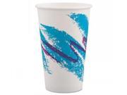 Jazz Hot Paper Cups 16 Oz. Polycoated Jazz Design White Green Purp