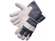 Anchor 2020 2000 Series Leather Palm Denim Back Gloves 2 1 2in Cuff Large 1 Pair