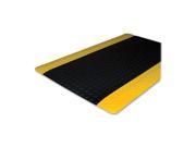 Anti Fatigue Floor Mat Beveled Edge 3 x12 Black Yellow