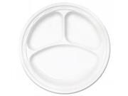 Famous Service Dinnerware, 3-compartment Plate, 10 1/4", White