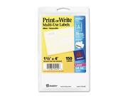 Print Or Write Removable Multi Use Labels 1 1 2 X 4 White 150 Pack