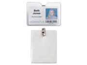 Id Badge Holder W Clip Vertical 3W X 4H Clear 50 Pack