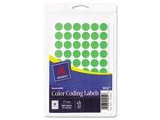 Removable Self Adhesive Color Coding Labels 1 2In Dia Neon Green 84