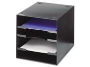 Steel Desktop Sorter Four Compartments Steel 11 X 12 X 10 Black