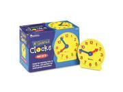 Set of Six Four Inch Geared Learning Clocks for Grades Pre K to 4