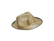 Deluxe Gold Sequin Gangster Costume Fedora Dance Hat