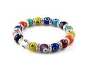 Bling Jewelry Evil Eye Beads 10mm Multi Color Stretch Swarovski Crystal Bracelet