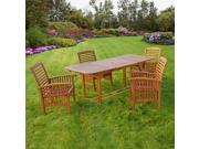 Acacia Wood 5-piece Extendable Patio Dining Set