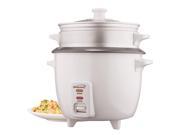 Brentwood TS 700S 4 Cup Rice Cooker With Steamer Attachment White