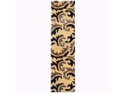 UPC 752423050048 product image for Crystal Glitter Soft Shag Tribal Scroll Beige Area Runner Rug (2'7 x 10') | upcitemdb.com