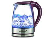 Brentwood KT 1900PR Royal Edition Purple Steel Glass 1.7 liter Cordless Electric Kettle