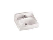 LT307 01 Wall Mount Vitreous China 20.88 in. x 18 in. Rectangular Bathroom Sink Cotton White