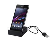 New Data Sync Magnetic Charging Dock Desktop Charger Cradle Station Stand with USB Cable For Sony Xperia Z1 mini Black