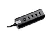 Black 4-Port USB Wall Travel Charger Hub for iPhone 5C 5S 5 Samsung Galaxy S5 S4 HTC One M8 Sony Xperia Nokia 820 920 1520 MotoX MP3 MP4 Smartphones Tablets