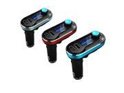 Blue LCD Dual USB Ports Car Kit Charger MP3 Player FM Transmitter Support 3.5mm Plug SD TF Card for Samsung Galaxy S5 S4 S3 Note 3 2 LG G2 Moto X Nokia Lumia