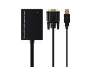 Black 3 in 1 Gold plated VGA Male Port and USB Port to HDMI Female Port 1080P Resolution