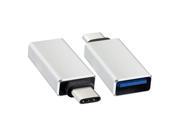 Hi speed Micro USB 3.1 Type C Male to Standard Type A USB 3.0 Female Adapter Converter Connector Reversible Design for the New 2015 Apple MacBook 12 Silver