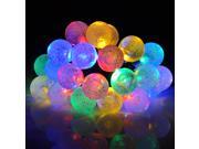 Solar Outdoor String Lights 20ft 30 LED White Crystal Ball Solar Powered Globe Fairy Lights for Garden Fence Path Landscape Decoration 30 LED White