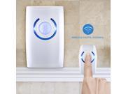 Wireless Doorbell at over 100 meters Range with Over 36 Chimes No Batteries Required for Receiver White also an Motion Sensor Light Emergency Light with 5