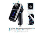 VicTsing FM Transmitter In Car Universal Wireless Bluetooth 4.0 FM Transmitter Car Kit with 2 USB charging ports hands free call music control with Apple S