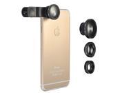 New Clip On 180 Degree Supreme Fisheye 0.67X Wide Angle Micro Lens 3 in 1 Easy Use Camera Lens Kits For iPhone 6 6 Plus iPhone 5 5S 4 4S 6S Samsung HTC