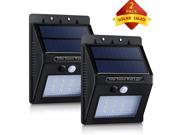 VicTake Two Package 16LED Solar Panel Powered Motion Sensor Lamp Outdoor Light Garden Security Light 320lm with Diamond Lampshade