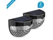 Newest 2 Packs Solar Powered Wireless Light Weatherproof Lamp with 6 LEDs Light Sensor Auto on at Dusk Auto off at Dawn for Outdoor Garden Patio Fence Yard