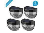 Upgraded 4 Pack Solar Light Wireless Weatherproof Lamp with 6 LEDs Light Sensor Auto on at Dusk Auto off at Dawn for Outdoor Garden Patio Fence Yard Pathwa