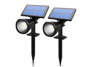 2 Outdoor Solar Lights Spotlight Landscape Lighting Waterproof Wall Light Security Night Lights