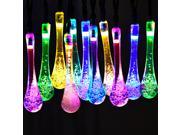 Solar Outdoor String Lights 50 LED Water Drop Solar String Fairy Waterproof Lights Christmas Lights Solar Powered String lights for Garden Patio Yard Home