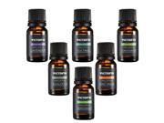Aromatherapy Essential Oil Set 6 Bottles 10ml .33fl oz Each Orange Lavender Tea Tree Lemongrass Eucalyptus and Peppermint