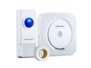 Wireless Doorbell Operating at over 1000 feet Range in open space with Over 50 Chimes 4 LevelVolume No Batteries Required for Receiver White