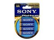 Sony Stamina AM3PTB4A Platinum Alkaline AA Size General Purpose Battery Alkaline 1.5V DC 4 Pack