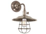 Hudson Valley Lighting 8000-HN-MS2-WG Heirloom 1 Light Wall Sconce, Historic Nickel with Wire Guard Finish: Historic Nickel with Wire Guard Type: Sconce Height: 13.75 Style: Industrial Lamp Quantity: 1 Weight: 6 Features: Indoor