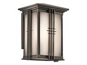 Kichler 49158 Portman Square Collection 1 Light 11" Outdoor Wall Light, Olde Bronze