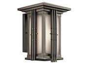 Kichler 49159 Portman Square Collection 1 Light 14" Outdoor Wall Light, Olde Bronze