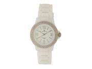 Laurens Women's GW70J901Y Swarovski Crystal Bezel White Dial Rubber Watch