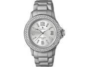 Laurens Women's GW70J906Y Swarovski Crystal Bezel Silver Dial Rubber Watch