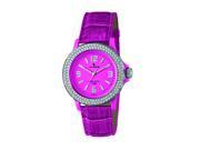 Laurens Women's GW70J903Y Swarovski Crystal Bezel Pink Dial Leather Watch