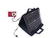 SunVolt MAX Solar Charger compatible with the Olympus T-100 Digital Camera and one other device; charge from sun at wall outlet-