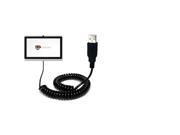 Coiled USB Cable compatible with the Chromo Inc 7 Inch Android Tablet